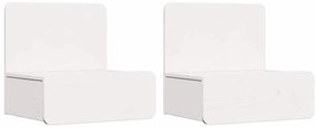 vidaXL Κομοδίνο 2 pcs Λευκό 44 x 32.5 x 40 εκ. Μασίφ ξύλο πεύκου