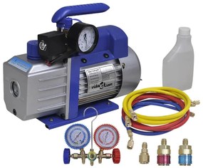 vidaXL Αντλία Κενού Μονοβάθμια με Σετ Ελέγχου Πίεσης 2 Εξόδων