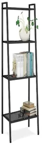 Ραφιέρα βιβλιοθήκη Nextdeco 4 επίπεδων μαύρη Υ147x35x35εκ