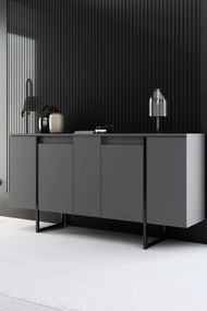 Σύνθετο Σαλονιού Ανθρακί / Μαύρο FLUOMU 160x35x80