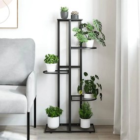 vidaXL Ανθοστήλη 5 Επιπέδων Μαύρη 43 x 22 x 98 εκ. Μεταλλική