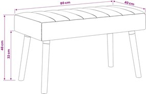 vidaXL Πάγκος με Καναλεύματα Λευκό 80 x 40 x 46 εκ. Ύφασμα