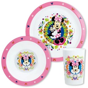Παιδικό Σερβίτσιο Φαγητού Minnie Mouse 006324 (Σετ 3τμχ) White-Pink Ango 3 τμχ Πολυπροπυλένιο