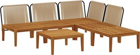 vidaXL 6 τμχ. Στερεό Acacia Ξύλο &amp; Σχοινί Φυσικό