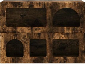 vidaXL Πλαϊνό γραφείο Καπνιστό Δρύς 80.5 x 35 x 59 εκ.