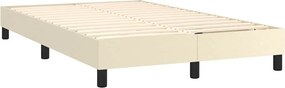 VidaXL Κρεβάτι Boxspring με Στρώμα & LED Κρεμ 120x200 εκ. Συνθ. Δέρμα