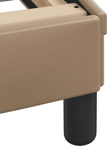 vidaXL Κρεβάτι με Στρώμα Hvar Καπουτσίνο 140x190εκ.από Συνθ.Δέρμα