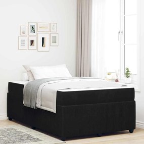 vidaXL Σκελετός κρεβατιού με στρώμα Μαύρο 120 x 200 cm Βελούδο