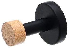 Estia Κρεμάστρα Επιτοίχια Bamboo Essentials Μονή Μεταλλική 6.6x5.3cm Μαύρη 02-14742