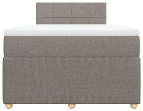 vidaXL Κρεβάτι Boxspring με Στρώμα Taupe 120x200 εκ. Υφασμάτινο