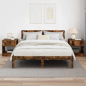 vidaXL End Table 2 pcs Καπνιστό Δρύς 40,5 x 40 x 45 εκ