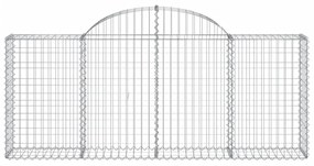 vidaXL Συρματοκιβώτια Τοξωτά 5 τεμ. 200x30x80/100 εκ. Γαλβαν. Ατσάλι