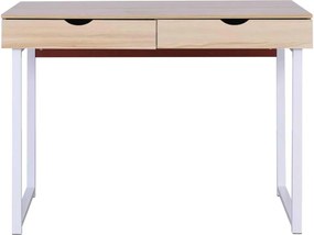 ΓΡΑΦΕΙΟ / 2-συρτάρια Μεταλλικό Άσπρο/Maple