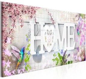 Πίνακας - Home and Hummingbirds (1 Part) Pink Narrow 120x40