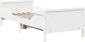 vidaXL Σκελετός Κρεβατιού Λευκό 80 x 200 cm Επεξεργασμένο ξύλο