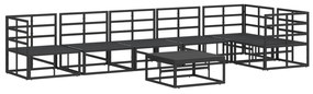 vidaXL Σετ Καναπέ Κήπου 7 pcs Μαύρο 70 x 70 x 32 εκ Αλουμίνιο