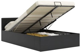 vidaXL Πλαίσιο Κρεβατιού με Αποθηκ. Χώρο Μαύρο 140x200 εκ. Συνθ. Δέρμα