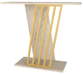Κονσόλα Gravity Megapap χρώμα travertine - χρυσό 90x29,6x76,8εκ.