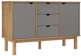 vidaXL Συρταριέρα OTTA Καφέ και Γκρι 113,5x43x73 εκ. Μασίφ Ξύλο Πεύκου
