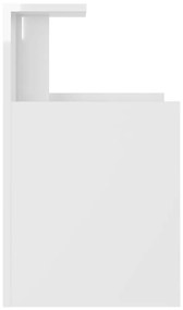 Κομοδίνο Γυαλιστερό Λευκό 40x35x60 εκ. από Μοριοσανίδα - Λευκό