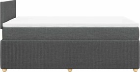 vidaXL Κρεβάτι Boxspring με Στρώμα Σκούρο Γκρι 120x200 εκ. Υφασμάτινο