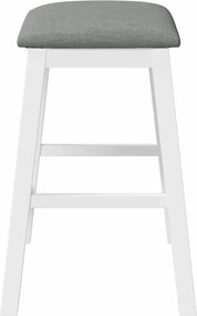 vidaXL Καρέκλες μπαρ με μαξιλάρια 2 τεμάχια Λευκό μασίφ ξύλο καουτσούκ