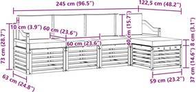 vidaXL Σειρά Καναπέ Εξωτερικού 5 τμχ. Λευκό και Μπεζ Πολυεστέρας