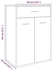 ΠΑΠΟΥΤΣΟΘΗΚΗ ΓΚΡΙ SONOMA 60X35X84 ΕΚ. ΑΠΟ ΕΠΕΞΕΡΓΑΣΜΕΝΟ ΞΥΛΟ 815418