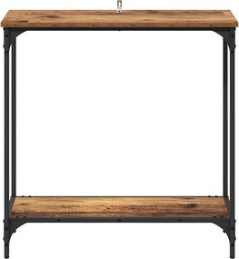 vidaXL Τραπέζι κονσόλας με ράφι Παλαιό ξύλο 75 x 30.5 x 75 εκ
