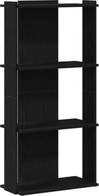 vidaXL Βιβλιοθήκη 3 Επιπέδων Μαύρη 60x30x120 εκ. Επεξεργασμένο Ξύλο