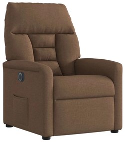 vidaXL Πολυθρόνα Ανακλινόμενη Ηλεκτρική Καφέ Υφασμάτινη