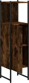 vidaXL Ντουλάπι Μπάνιου Καπνιστή Δρυς 33x33x120,5 εκ. Επεξεργ. Ξύλο