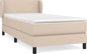 vidaXL Κρεβάτι Boxspring με Στρώμα Καπουτσίνο 90x200εκ.από Συνθ. Δέρμα