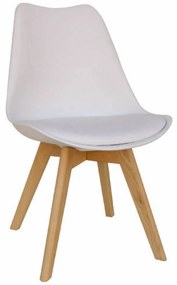 Καρέκλα Logan Plus Λευκή 10-0013 48X58X81cm Wood, Technoderma
