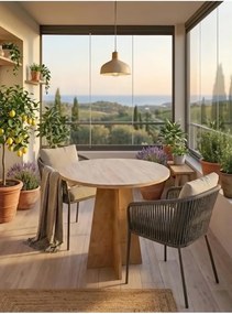 Stewehome Στρογγυλό τραπέζι φαγητού μοντέρνου στιλ από σουταλάμ 72x60 cm