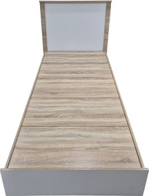 Κρεβάτι με στρώμα Athos Sleepy pakoworld sonoma λευκό 90x190εκ