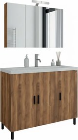 Drop Roma 100x39 Baroque Oak - Πάγκος με Νιπτήρα &amp; Κρυφοντουλαπο