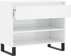 vidaXL Παπουτσοθήκη Γυαλιστερή Λευκή 70x36x60 εκ. Επεξεργασμένο Ξύλο