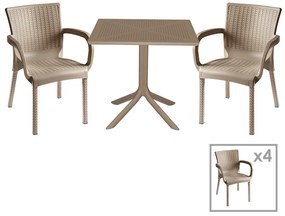 Intrahome Τραπεζαρία Icon-Festive Intrahome σετ 5τεμ PP σε cappuccino απόχρωση | SKU: INTRAPA-364111212
