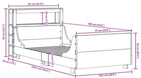 ΣΚΕΛΕΤΟΣ ΚΡΕΒ. ΧΩΡΙΣ ΣΤΡΩΜΑ ΚΑΦΕ ΚΕΡΙΟΥ 75X190 ΕΚ ΜΑΣΙΦ ΠΕΥΚΟ 3306485