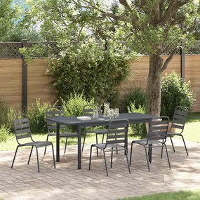 vidaXL Σέτ φαγητού για κήπο 7 pcs Ανθρακί Ατσάλι με Πούδρα