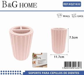 Θήκες οδοντόβουρτσας πλαστικές σε σετ 5Χ - Light Pink - 21632