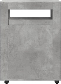 vidaXL Ντουλάπι Μπάνιου Στενό με Ροδάκια Γκρι Σκυρ. Επεξ. Ξύλο