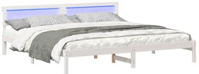 vidaXL Σκελετός Κρεβατιού Λευκό 180 x 200 cm Συμπαγές ξύλο πεύκου