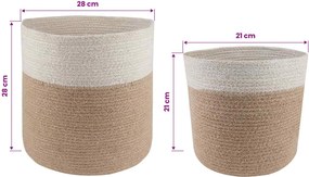 vidaXL Σετ Γλαστρών 2 τμχ. Φυσικό και Λευκό Ø 28 x 28 εκ