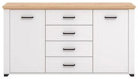 Κομότα - Μπουφές Valencia 3K4F Λευκό - Artisan Oak 161x41x85,5 εκ. 161x41x85.5 εκ.