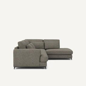 Γωνιακός καναπές-κρεβάτι δεξιός, με ύφασμα τύπου τουίντ, Marsile