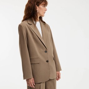 Μακρύ blazer oversized, ρίγες, Signature CLEANDRE