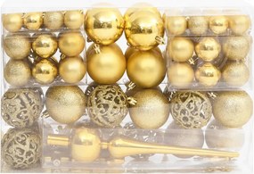 vidaXL Σετ Μπάλες Χριστουγεννιάτικες 111 τεμ. Χρυσές από Πολυστυρένιο
