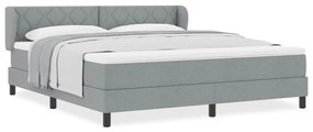 vidaXL Κρεβάτι box spring με στρώμα Ανοιχτό γκρι 180 x 200 cm ύφασμα